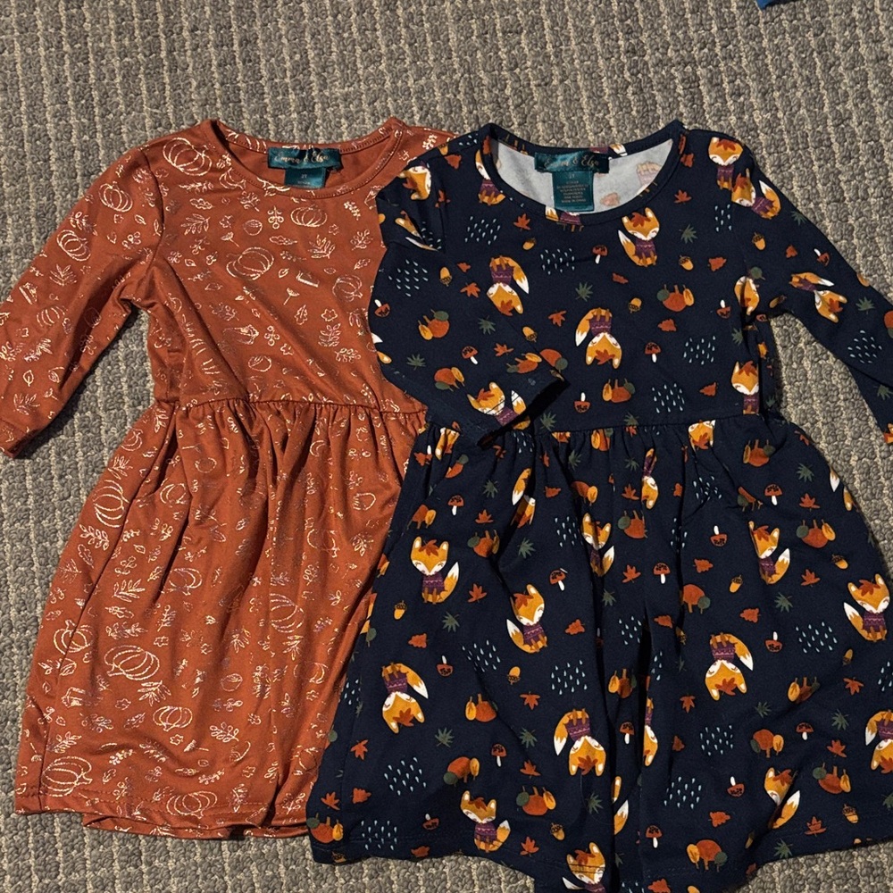 Kids Autumn-Themed Dresses Set